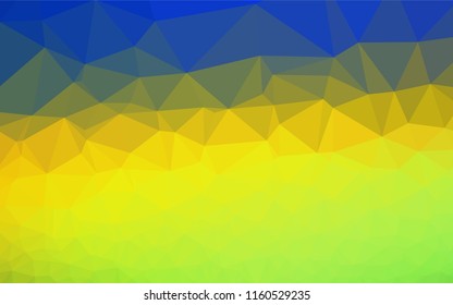 Dark Blue, Yellow vector hexagon mosaic cover. Brand new colored illustration in blurry style with gradient. The best triangular design for your business.