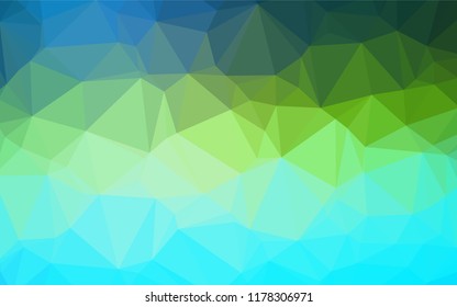 Dark Blue, Yellow vector hexagon mosaic texture. Creative illustration in halftone style with gradient. A new texture for your design.