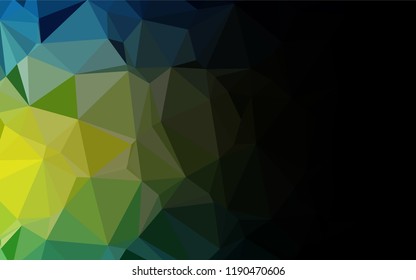Dark Blue, Yellow vector hexagon mosaic texture. A sample with polygonal shapes. The textured pattern can be used for background.