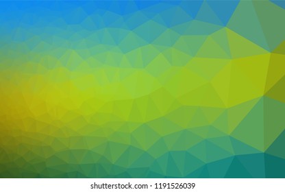 Dark Blue, Yellow vector hexagon mosaic texture. Geometric illustration in Origami style with gradient.  A completely new design for your business.