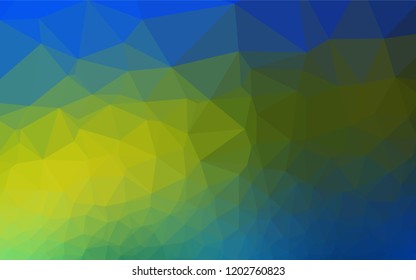 Dark Blue, Yellow vector hexagon mosaic texture. Shining illustration, which consist of triangles. A completely new design for your business.
