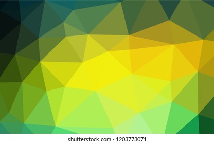 Dark Blue, Yellow vector hexagon mosaic texture. Creative geometric illustration in Origami style with gradient. The completely new template can be used for your brand book.