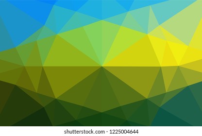 Dark Blue, Yellow vector hexagon mosaic template. Glitter abstract illustration with an elegant design. Brand new style for your business design.