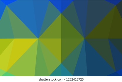 Dark Blue, Yellow vector hexagon mosaic cover. Brand new colored illustration in blurry style with gradient. The best triangular design for your business.