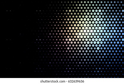 Dark Blue, Yellow vector illustration which consist of circles. Dotted gradient design for your business. Creative geometric background in halftone style with colored spots.