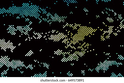 Dark Blue, Yellow vector illustration which consist of circles. Dotted gradient design for your business. Creative geometric background in halftone style with colored spots.