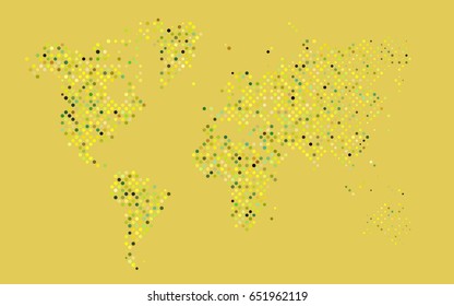 Dark Blue, Yellow vector illustration which consist of circles. Dotted gradient design for your business. Creative geometric background in halftone style with colored spots.