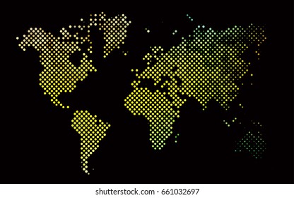 Dark Blue, Yellow vector illustration which consist of circles. Dotted gradient design for your business. Creative geometric background in halftone style with colored spots.