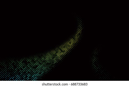 Dark Blue, Yellow vector illustration which consist of circles. Dotted gradient design for your business. Creative geometric background in halftone style with colored spots.