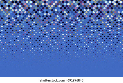 Dark Blue, Yellow vector illustration which consist of circles. Dotted gradient design for your business. Creative geometric background in halftone style with colored spots.