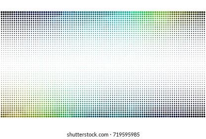 Dark Blue, Yellow vector illustration which consist of circles. Dotted gradient design for your business. Creative geometric background in halftone style with colored spots.