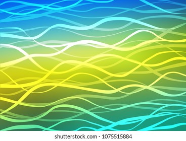 Dark Blue, Yellow vector indian curved template. Modern geometrical abstract illustration with doodles. The doodle design can be used for your web site.