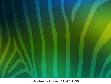 Dark Blue, Yellow vector indian curved texture. Modern geometrical abstract illustration with doodles. The textured pattern can be used for website.