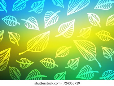 Dark Blue, Yellow vector indian curved texture. An elegant bright illustration with lines in Natural style. The pattern can be used for coloring books and pages for kids.