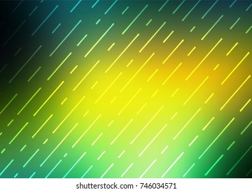 Dark Blue, Yellow vector indian curved pattern. Doodles on blurred abstract background with gradient. The completely new template can be used for your brand book.