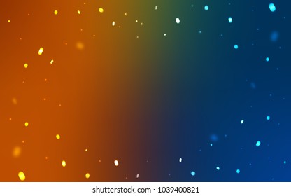 Dark Blue, Yellow vector layout with bright snowflakes. Shining colored illustration with snow in christmas style. The pattern can be used for new year leaflets.