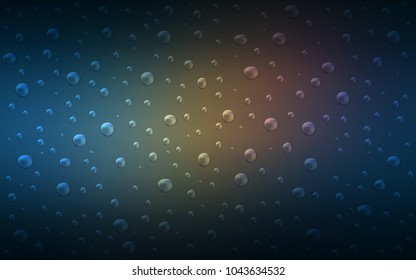 Dark Blue, Yellow vector layout with circle shapes. Glitter abstract illustration with blurred drops of rain. The pattern can be used for aqua ad, booklets.