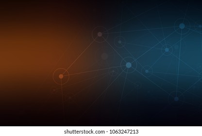 Dark Blue, Yellow vector layout with circles, lines. Abstract illustration with colorful discs and triangles. Pattern can be used for ads, leaflets.