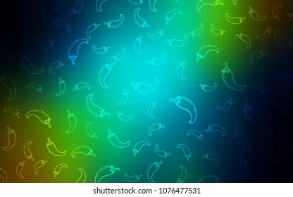 Dark Blue, Yellow vector layout with peppers. Decorative shining illustration with peppers on abstract template. Pattern for ad, booklets, leaflets of restaurants.