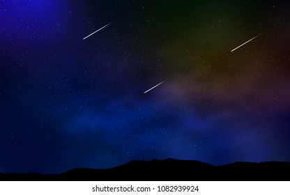 Dark Blue, Yellow vector layout with cosmic stars. Shining illustration with sky stars on abstract template. Best design for your ad, poster, banner.