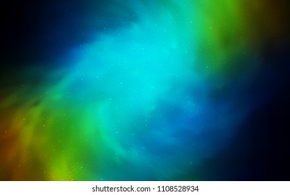 Dark Blue, Yellow vector layout with cosmic stars. Shining illustration with sky stars on abstract template. Pattern for astronomy websites.