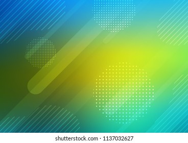 Dark Blue, Yellow vector layout with flat lines and dots. Capsules on blurred abstract background with gradient dots. The pattern can be used for websites.
