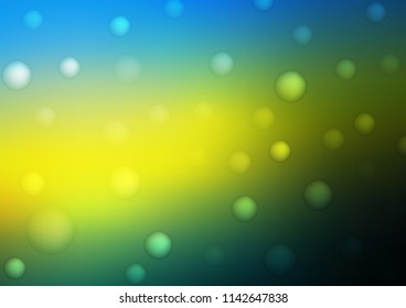 Dark Blue, Yellow vector layout with circle shapes. Abstract illustration with colored bubbles in nature style. New design for ad, poster, banner of your website.