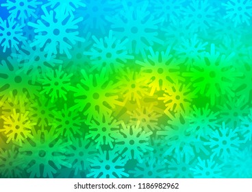 Dark Blue, Yellow vector layout with bright snowflakes. Modern geometrical abstract illustration with crystals of ice. New year design for your business advert.