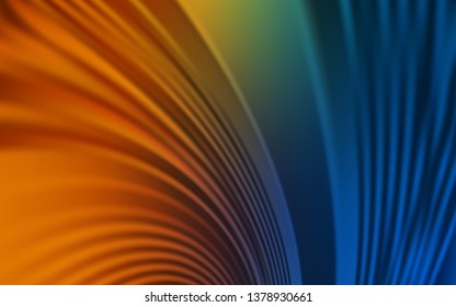 Dark Blue, Yellow vector layout with curved lines. A sample with colorful lines, shapes. Abstract style for your business design.