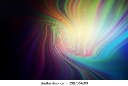 Dark Blue, Yellow vector layout with cosmic stars. Space stars on blurred abstract background with gradient. Pattern for astronomy websites.