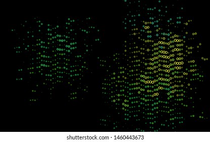 Dark Blue, Yellow vector layout with circle shapes. Beautiful colored illustration with blurred circles in nature style. Pattern of water, rain drops.