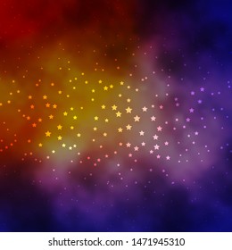 Dark Blue, Yellow vector layout with bright stars. Decorative illustration with stars on abstract template. Design for your business promotion.