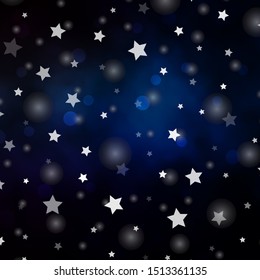 Dark Blue, Yellow vector layout with circles, stars. Abstract design in gradient style with bubbles, stars. Design for wallpaper, fabric makers.