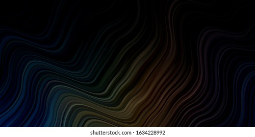 Dark Blue, Yellow vector layout with wry lines. Brand new colorful illustration with bent lines. Template for cellphones.