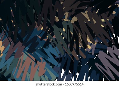 Dunkelblau, Gelbe Vektorillustration mit flachen Linien. Moderne geometrische abstrakte Illustration mit Linien. Muster für Ihre Business-Websites.