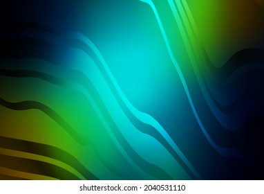 Dark Blue, Yellow vector layout with wry lines. Glitter abstract illustration with wry lines. Simple template for your design.