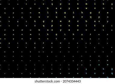 Dark blue, yellow vector layout with latin alphabet. Abstract illustration with colored latin alphabet. Best design for your ad, poster, banner of college.