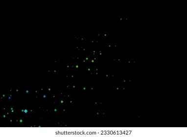 Dark blue, yellow vector layout with circles, lines, rectangles. Abstract gradient illustration with circles, triangles, cubes. Best design for your ad, poster, banner.