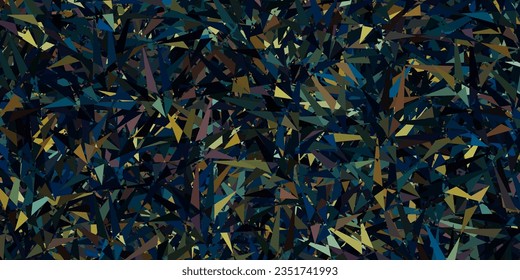 Azul oscuro, diseño vectorial amarillo con líneas, triángulos. Ilustración con un conjunto de triángulos coloridos. Diseño moderno para su tarjeta de visita.