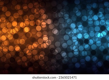 Dark Blue, Yellow vector layout with circle shapes. Glitter abstract illustration with blurred drops of rain. Design for your business advert.