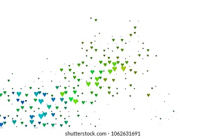 Dark Blue, Yellow vector lovely background with hearts. Valentines greeting card with cute hearts. Abstract pattern for your design, website, ad.