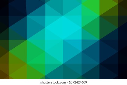Dark Blue, Yellow vector low poly cover. Shining colored illustration in a new style. A completely new template for your business design.