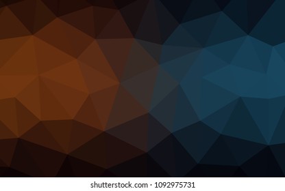 Dark Blue, Yellow vector low poly layout. Geometric illustration in Origami style with gradient.  Brand new style for your business design.