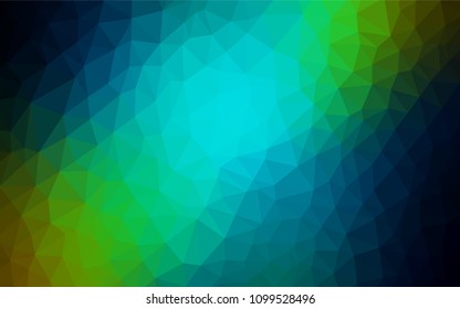 Dark Blue, Yellow vector low poly texture. Colorful abstract illustration with triangles. Completely new template for your banner.