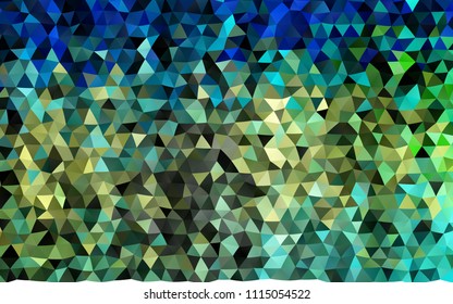 Dark Blue, Yellow vector low poly background. Geometric illustration in Origami style with gradient.  The polygonal design can be used for your web site.