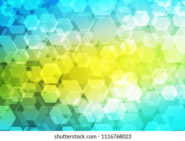 Dark Blue, Yellow vector low poly background. An elegant bright illustration with gradient. hexagonal pattern for your business design.