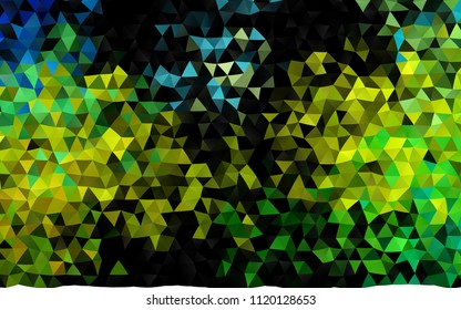 Dark Blue, Yellow vector low poly template. Geometric illustration in Origami style with gradient.  Brand new style for your business design.