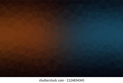Dark Blue, Yellow vector low poly cover. Shining polygonal illustration, which consist of triangles. Best triangular design for your business.