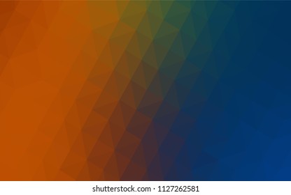 Dark Blue, Yellow vector low poly cover. Elegant bright polygonal illustration with gradient. A new texture for your web site.