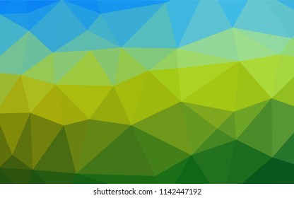 Dark Blue, Yellow vector low poly cover. Colorful illustration in abstract style with gradient. The best triangular design for your business.